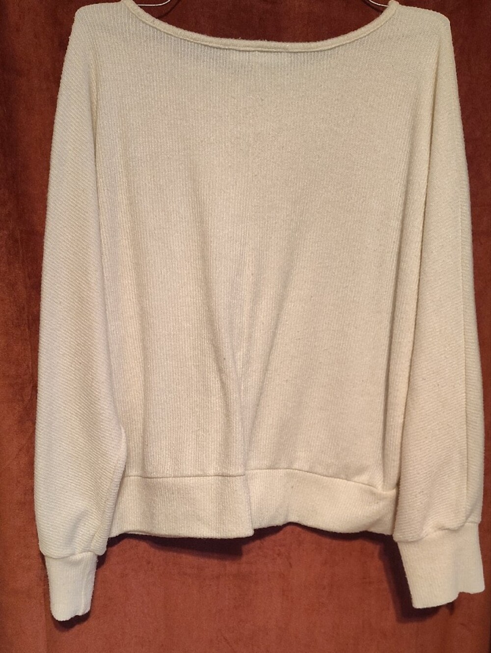 Cream Ribbed Pullover Sweater - Picture 5 of 5